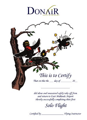 First Solo Certificate